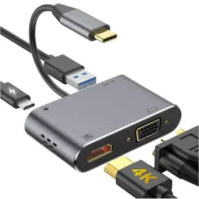 USB TYPE C to HDMI + LAN + USB-C + USB 3.0 4-in-1 Adapter